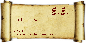 Erni Erika névjegykártya